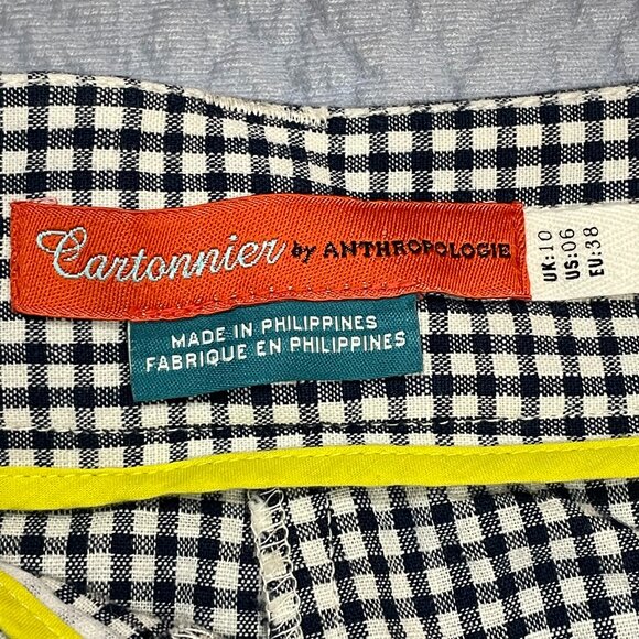Anthropologie Cartonnier Tie-Waist Gingham Cropped Pants - Picture 9 of 10